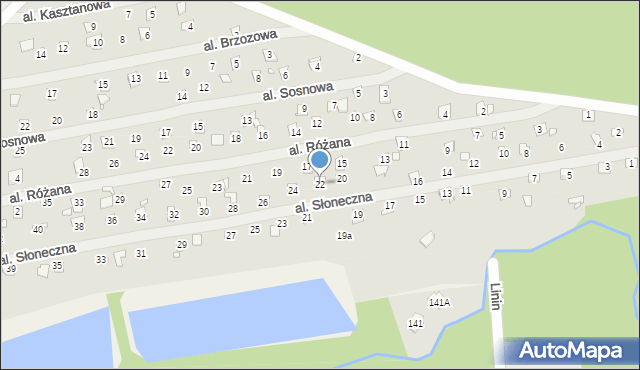 Linin, Aleja Słoneczna, 22, mapa Linin