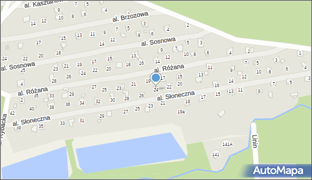 Linin, Aleja Słoneczna, 24, mapa Linin
