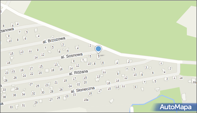 Linin, Aleja Sosnowa, 3, mapa Linin