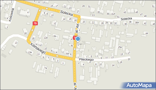 Lipsko, Aleja Armii Krajowej, 1, mapa Lipsko