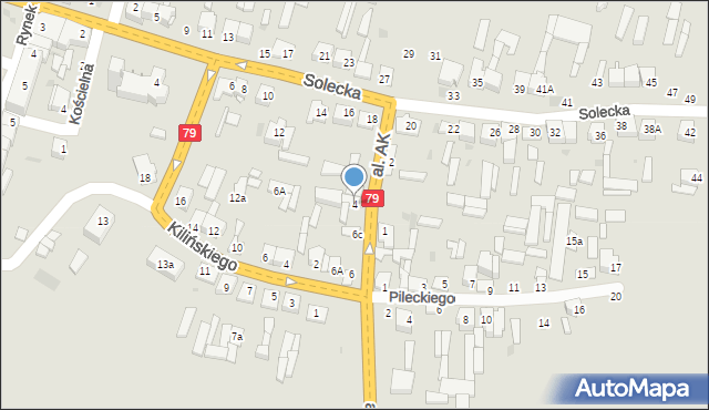 Lipsko, Aleja Armii Krajowej, 4, mapa Lipsko