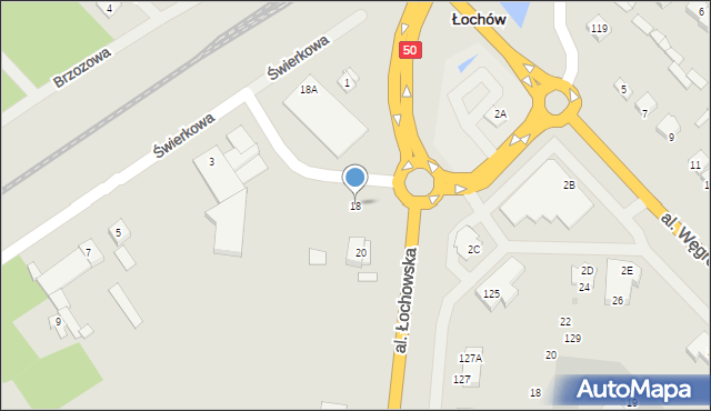 Łochów, Aleja Łochowska, 18, mapa Łochów