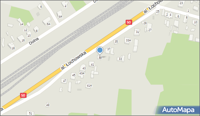 Łochów, Aleja Łochowska, 39, mapa Łochów
