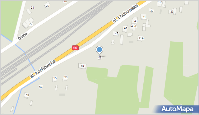 Łochów, Aleja Łochowska, 49, mapa Łochów