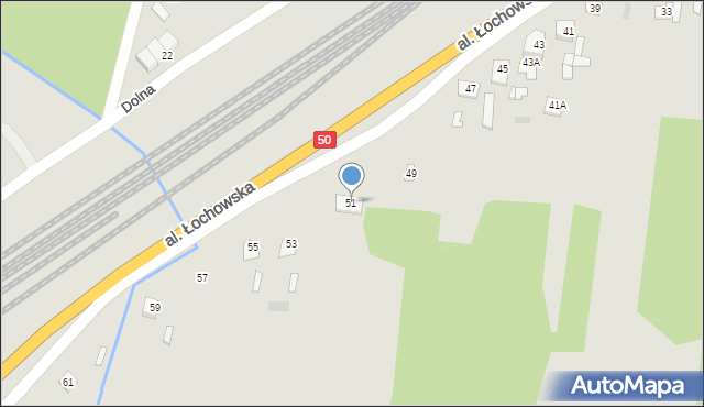 Łochów, Aleja Łochowska, 51, mapa Łochów