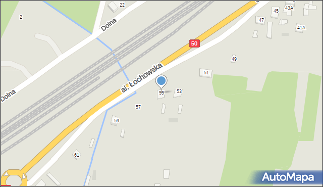 Łochów, Aleja Łochowska, 55, mapa Łochów