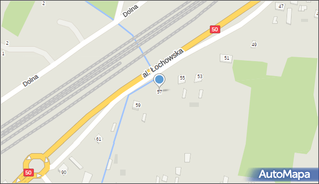Łochów, Aleja Łochowska, 57, mapa Łochów