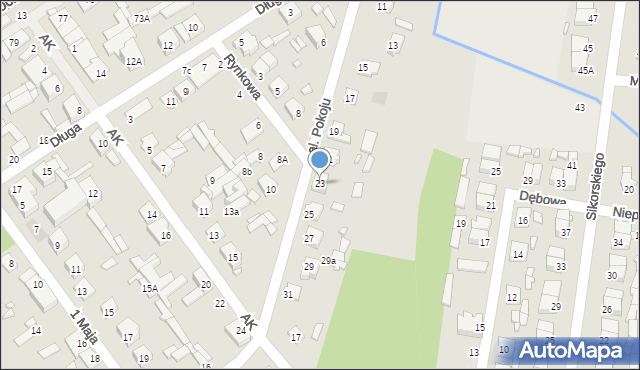 Łochów, Aleja Pokoju, 23, mapa Łochów