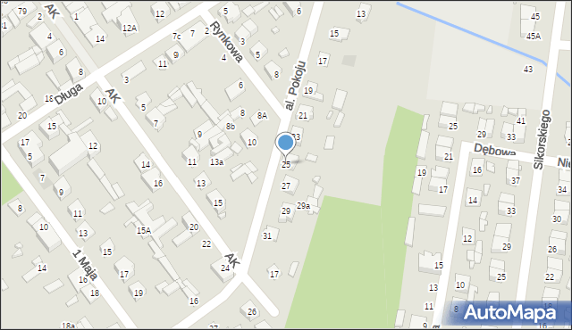 Łochów, Aleja Pokoju, 25, mapa Łochów
