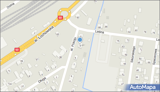 Łochów, Aleja Pokoju, 3, mapa Łochów