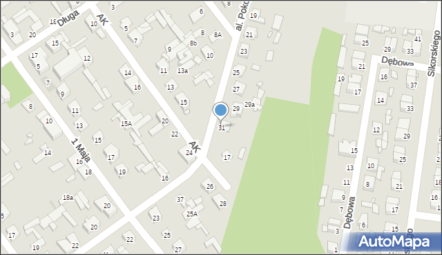Łochów, Aleja Pokoju, 31, mapa Łochów