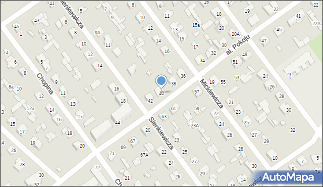 Łochów, Aleja Pokoju, 40, mapa Łochów