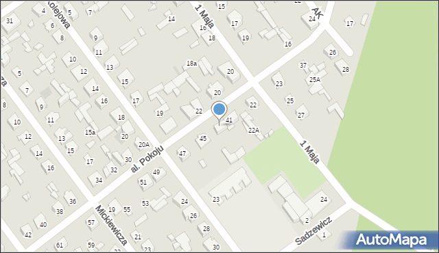 Łochów, Aleja Pokoju, 43, mapa Łochów