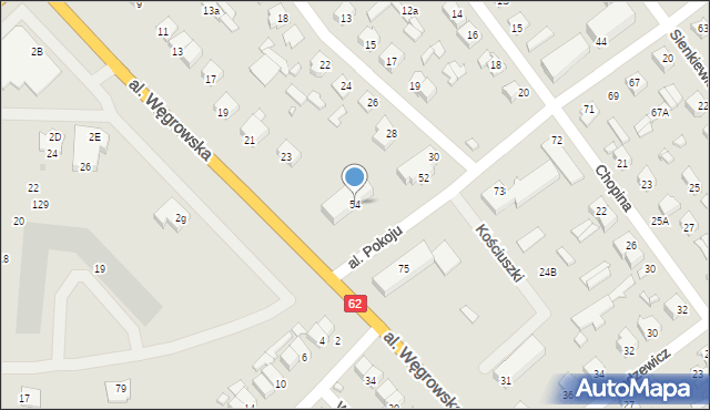 Łochów, Aleja Pokoju, 54, mapa Łochów