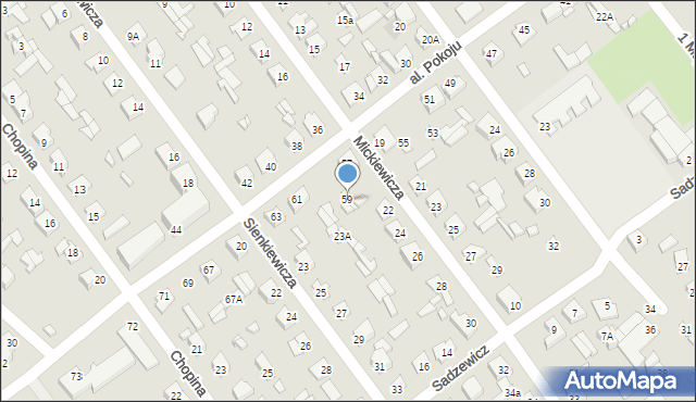 Łochów, Aleja Pokoju, 59, mapa Łochów