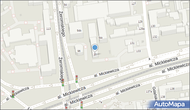 Łódź, Aleja Mickiewicza Adama, 10, mapa Łodzi