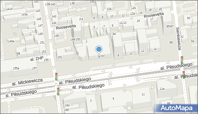 Łódź, Aleja Piłsudskiego Józefa, marsz., 6, mapa Łodzi