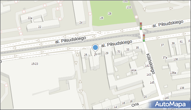 Łódź, Aleja Piłsudskiego Józefa, marsz., 27, mapa Łodzi