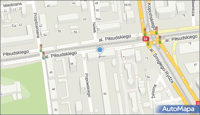 Łódź, Aleja Piłsudskiego Józefa, marsz., 67, mapa Łodzi