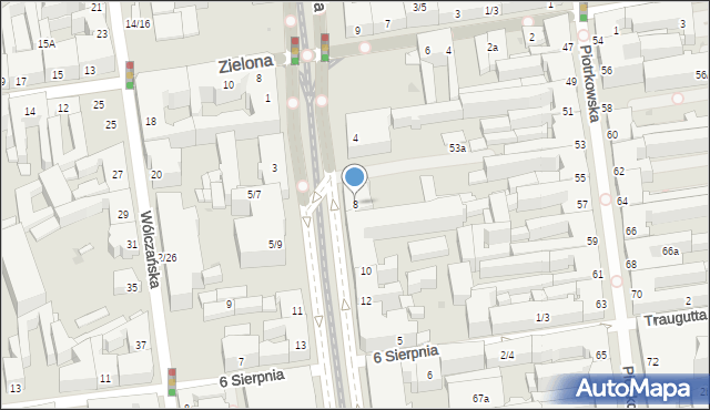 Łódź, Aleja Kościuszki Tadeusza, gen., 8, mapa Łodzi