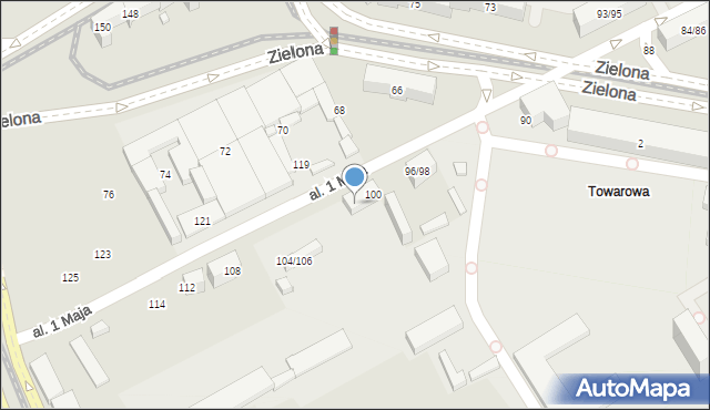 Łódź, Aleja 1 Maja, 102, mapa Łodzi