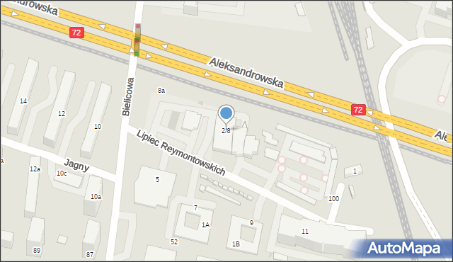 Łódź, Aleksandrowska, 2/8, mapa Łodzi