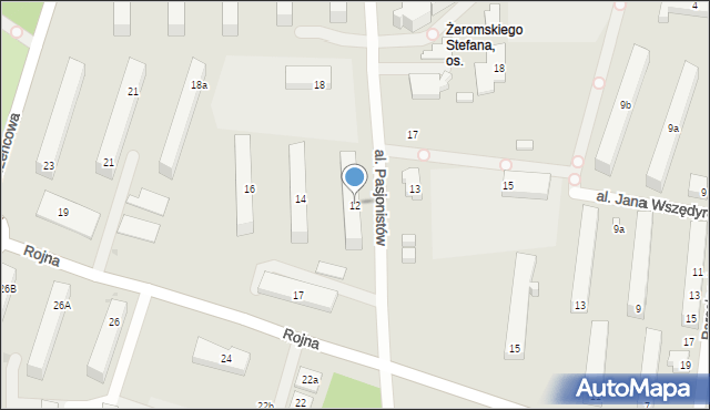 Łódź, Aleja Pasjonistów, 12, mapa Łodzi