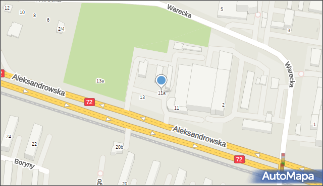 Łódź, Aleksandrowska, 11a, mapa Łodzi