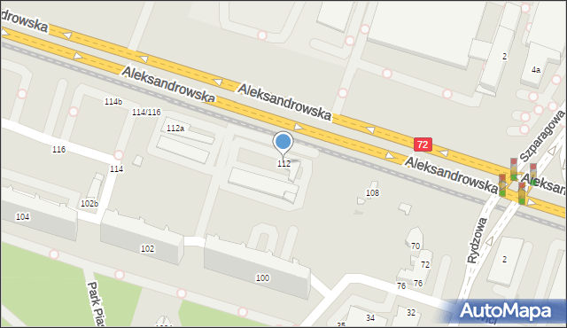 Łódź, Aleksandrowska, 112, mapa Łodzi