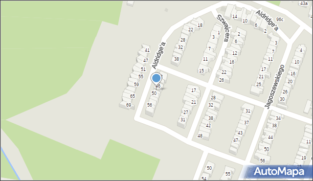 Łódź, Aldridge'a Iry, 48, mapa Łodzi