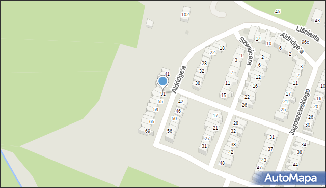 Łódź, Aldridge'a Iry, 51, mapa Łodzi