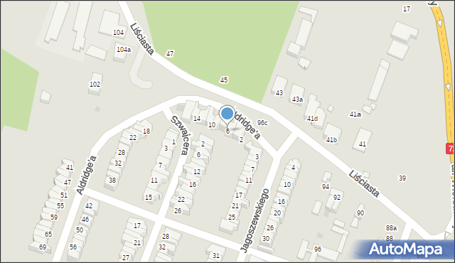 Łódź, Aldridge'a Iry, 6, mapa Łodzi