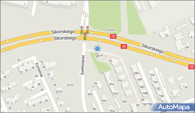 Łódź, Aleje Sikorskiego Władysława, gen., 45, mapa Łodzi