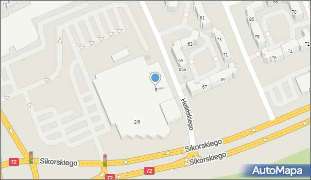 Łódź, Aleje Sikorskiego Władysława, gen., 6, mapa Łodzi