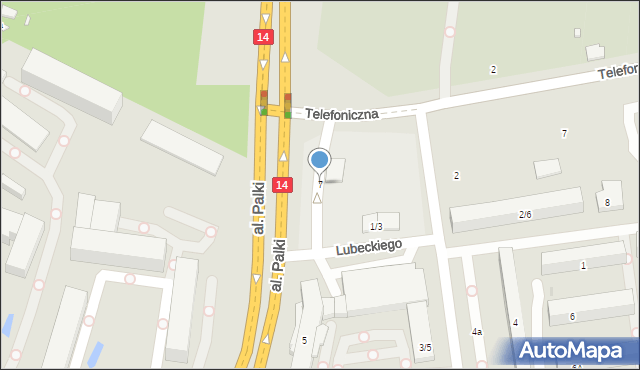 Łódź, Aleja Palki Grzegorza, 7, mapa Łodzi