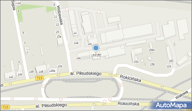 Łódź, Aleja Piłsudskiego Józefa, marsz., 150/152, mapa Łodzi