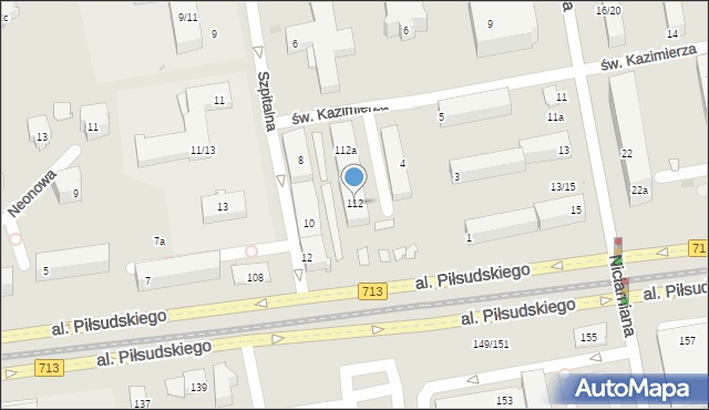 Łódź, Aleja Piłsudskiego Józefa, marsz., 112, mapa Łodzi