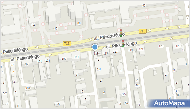 Łódź, Aleja Piłsudskiego Józefa, marsz., 113b, mapa Łodzi