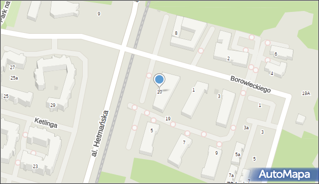 Łódź, Aleja Hetmańska, 10, mapa Łodzi