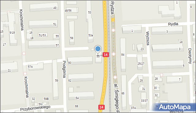 Łódź, Aleja Śmigłego-Rydza Edwarda, marsz., 55, mapa Łodzi