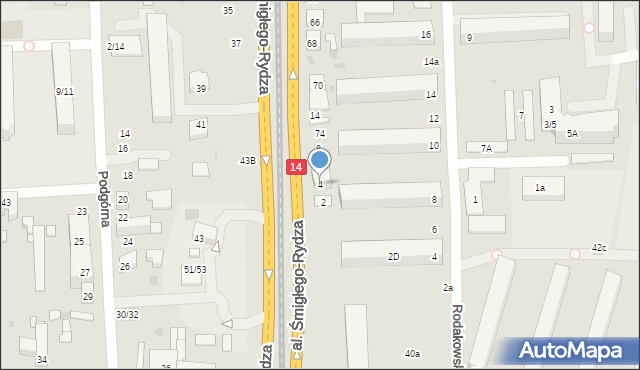 Łódź, Aleja Śmigłego-Rydza Edwarda, marsz., 4, mapa Łodzi