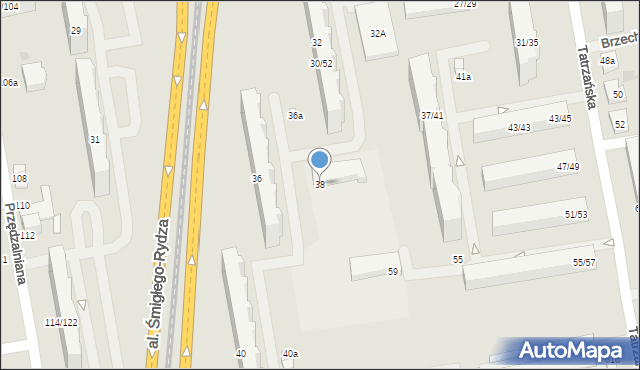 Łódź, Aleja Śmigłego-Rydza Edwarda, marsz., 38, mapa Łodzi