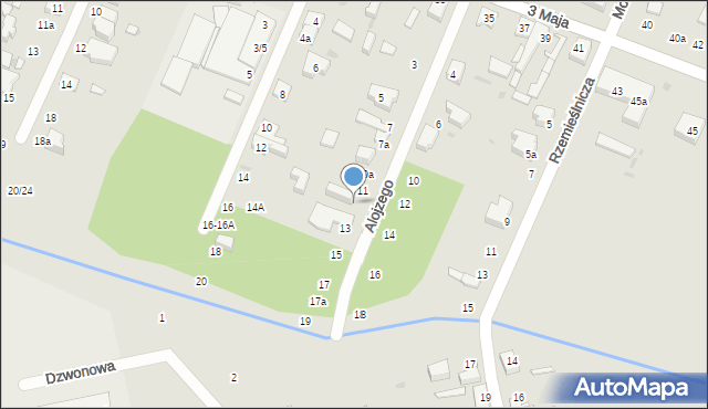 Łódź, Alojzego, 11a, mapa Łodzi
