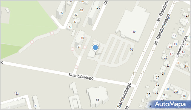 Łódź, Aleja Bandurskiego Władysława, ks. bp., 53, mapa Łodzi