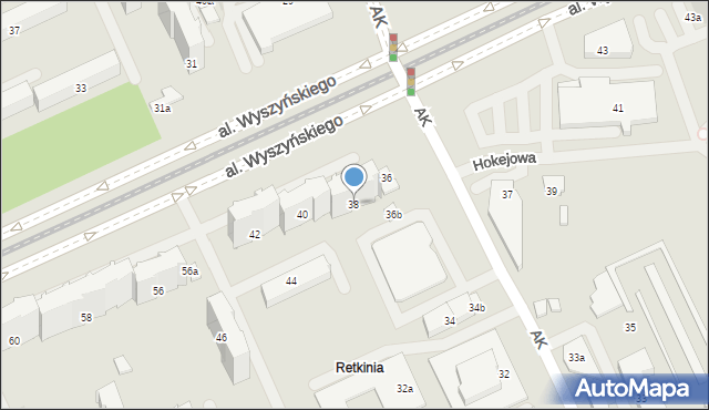 Łódź, Aleja Wyszyńskiego Stefana, ks. kard., 38, mapa Łodzi