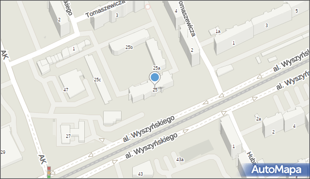 Łódź, Aleja Wyszyńskiego Stefana, ks. kard., 25, mapa Łodzi