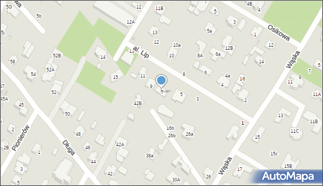 Łomianki, Aleja Lip, 7, mapa Łomianki