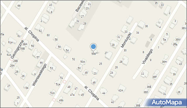 Łomianki Dolne, Aleja Chopina Fryderyka, 50b, mapa Łomianki Dolne