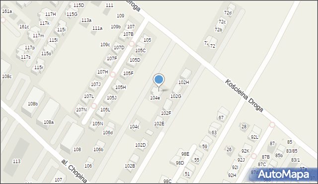 Łomianki Dolne, Aleja Chopina Fryderyka, 104f, mapa Łomianki Dolne