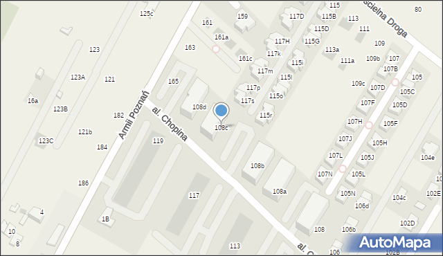 Łomianki Dolne, Aleja Chopina Fryderyka, 108c, mapa Łomianki Dolne